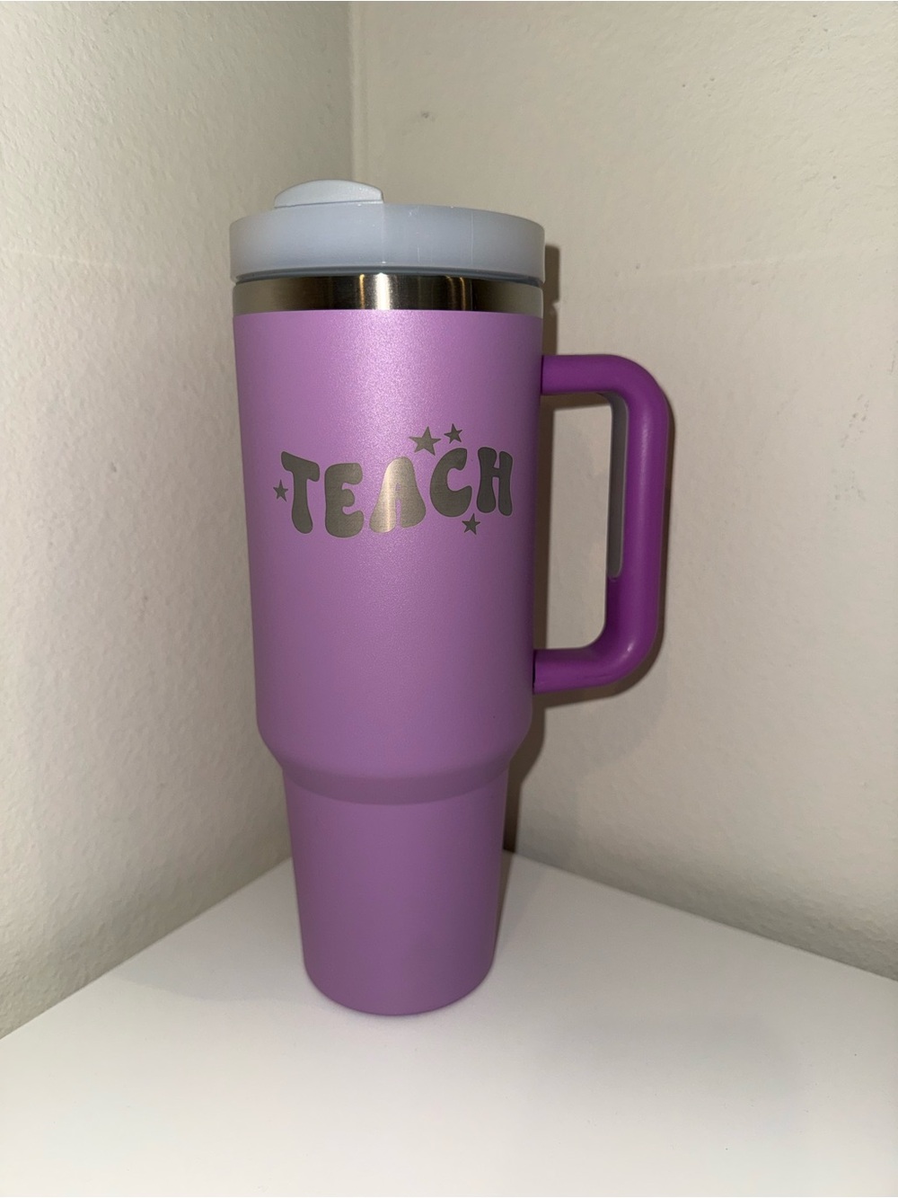 Teach Insulated Travel Mug - Purple